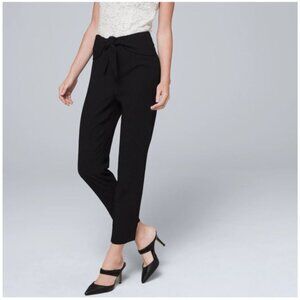 White House Black Market Womens Black Tapered Ankle Pants size XL knit
